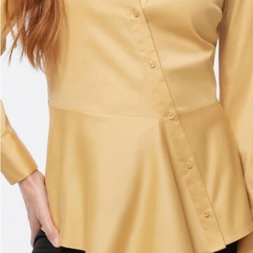 Chico’s Black Label Peplum Blouse, Harvest Gold